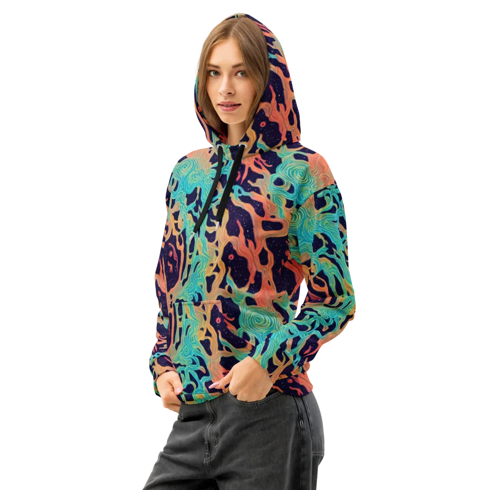 Astral Tides on Cotton Hoodie — Left Front