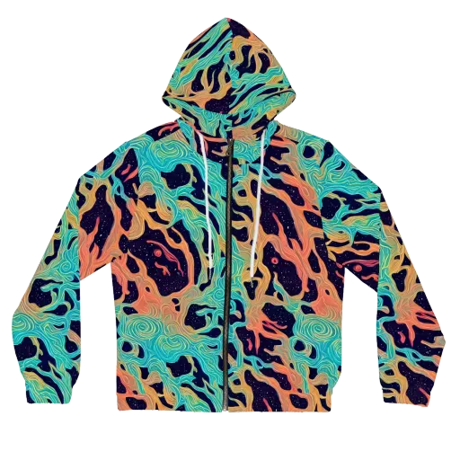 Astral Tides on a Women's Full-Zip Hoodie