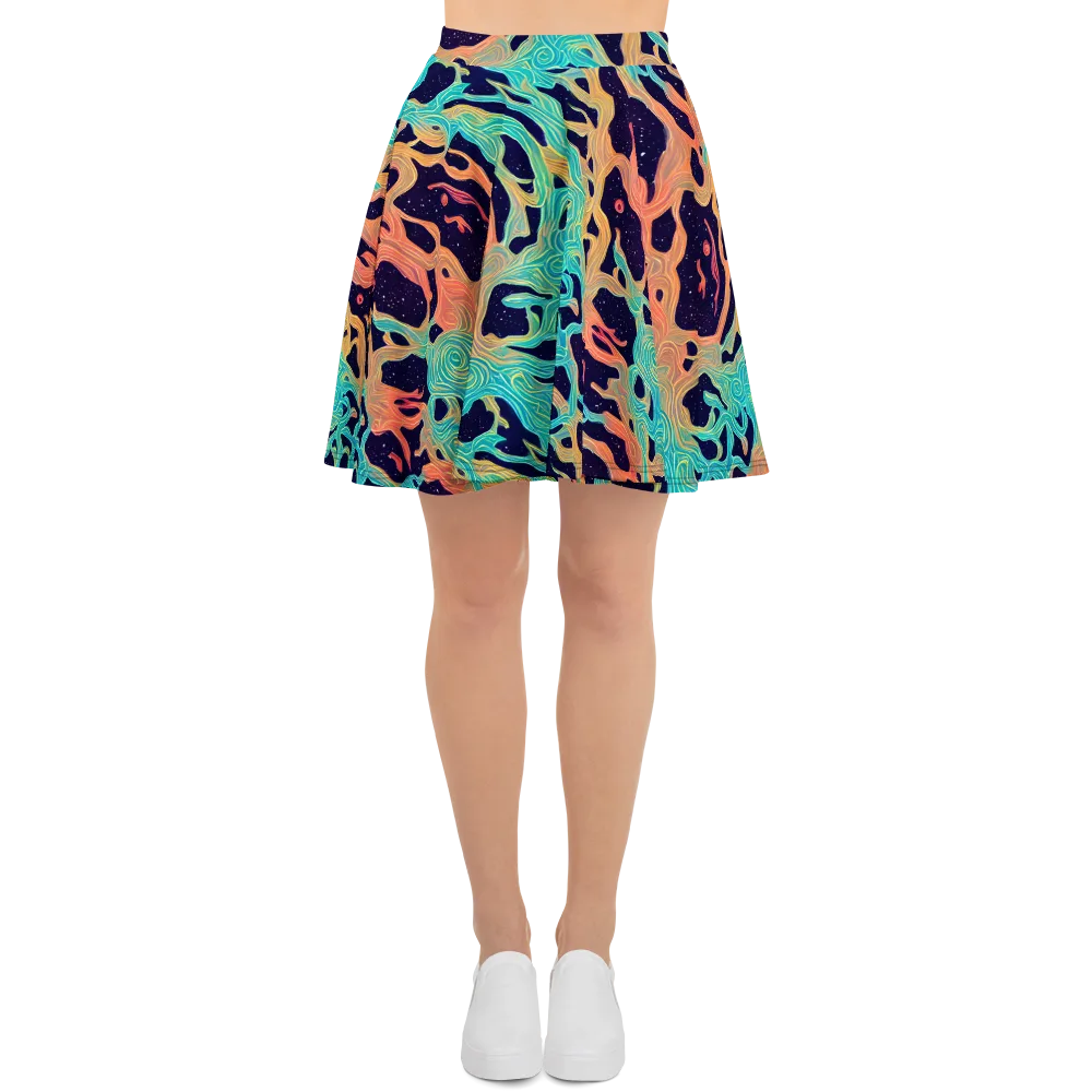 Astral Tides on Skater Skirt — Front