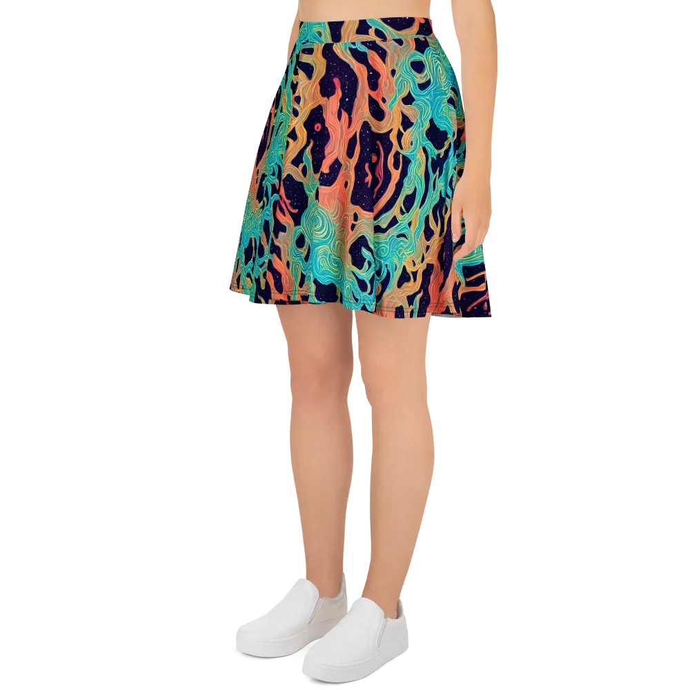 Astral Tides on Skater Skirt — Left