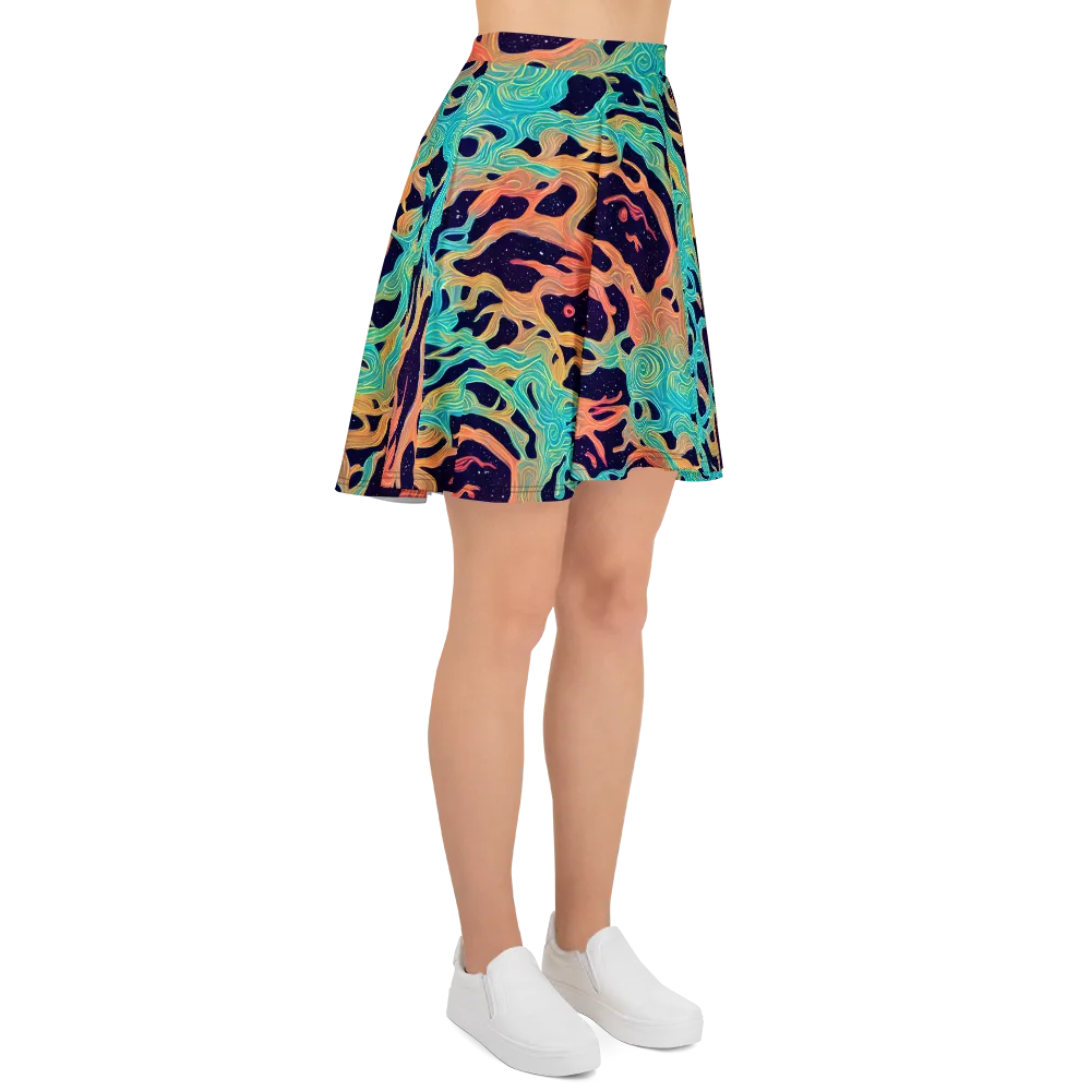 Astral Tides on Skater Skirt — Right