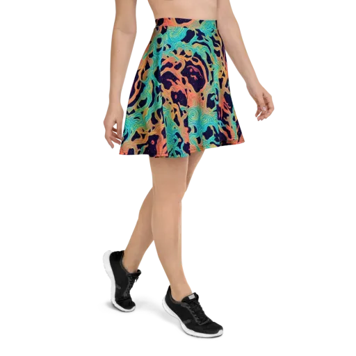 Astral Tides on a Skater Skirt
