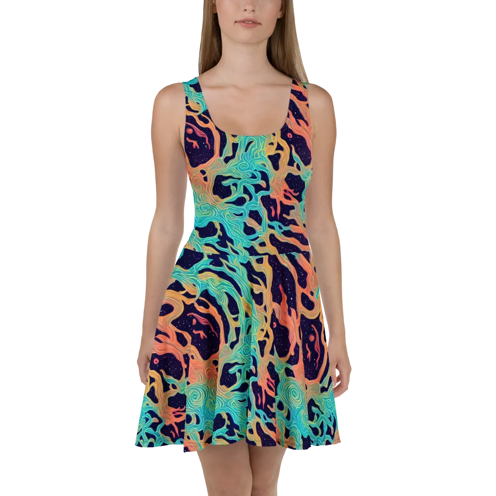 Astral Tides on Skater Dress — Front