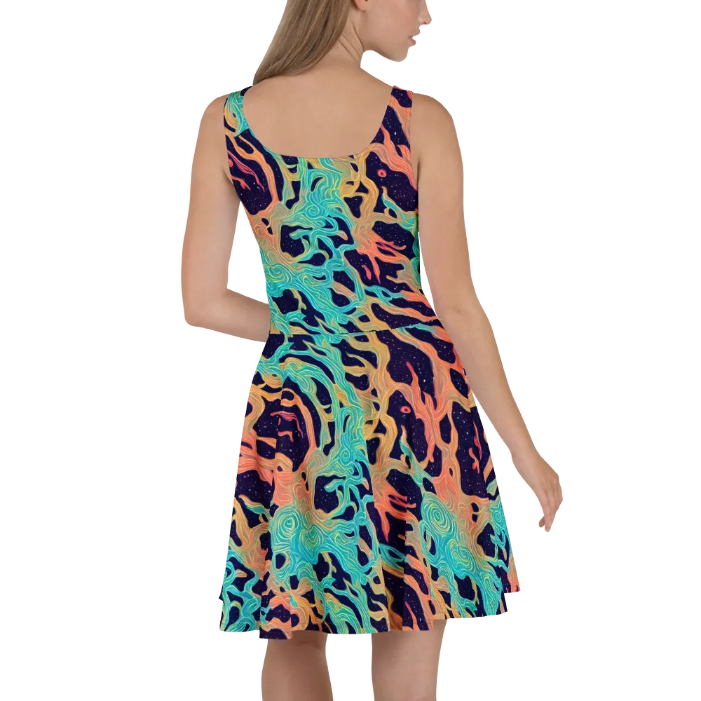 Astral Tides on Skater Dress — Back