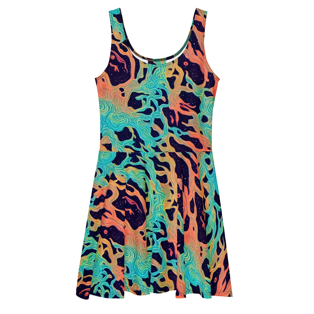 Astral Tides on Skater Dress — Front