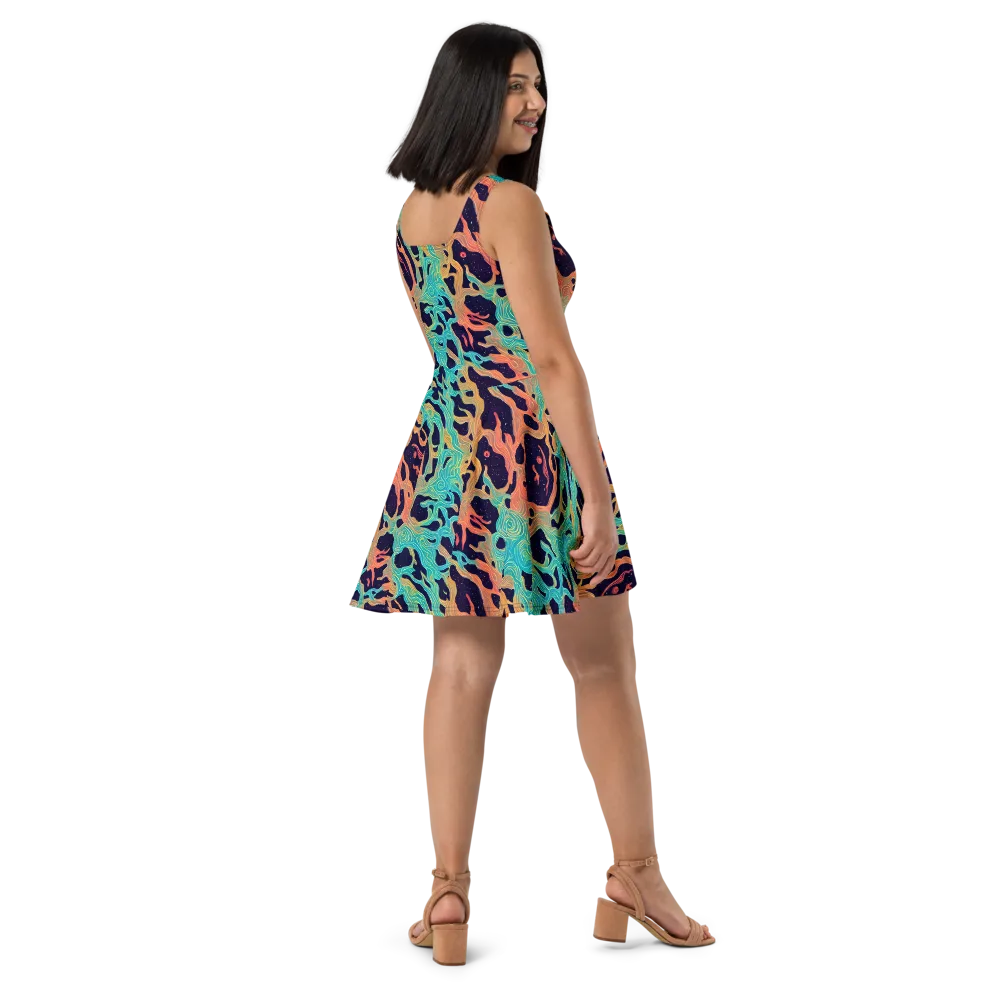Astral Tides on Skater Dress — Right