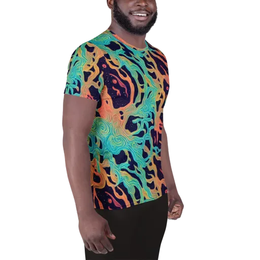 Astral Tides on a Men's Athletic T-Shirt