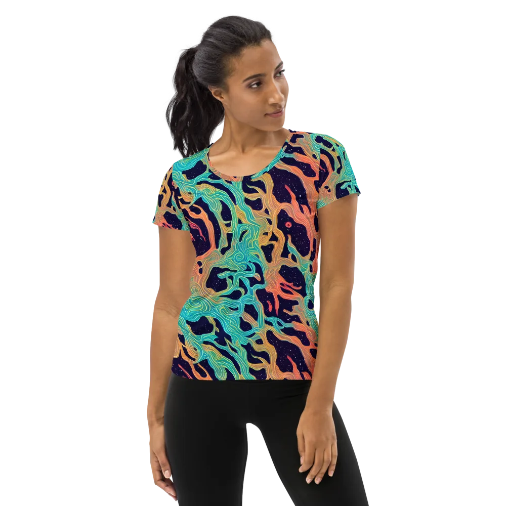 Astral Tides on Women's Athletic T-Shirt — Front
