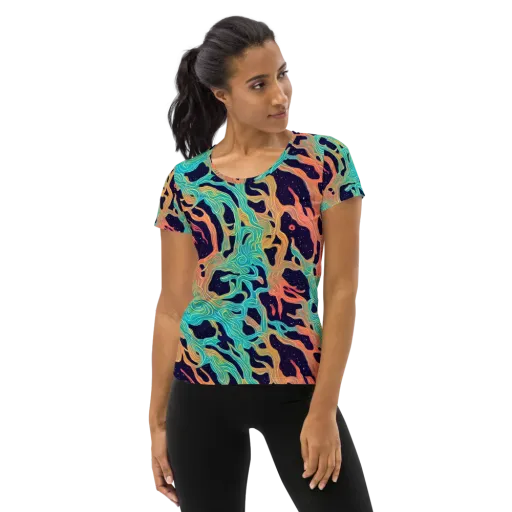 Astral Tides on a Women's Athletic T-Shirt