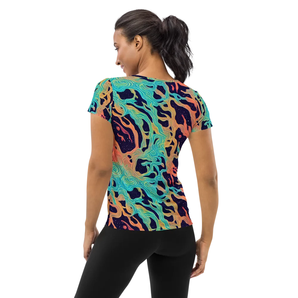 Astral Tides on Women's Athletic T-Shirt — Back