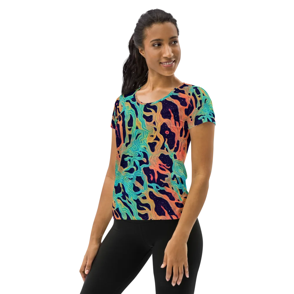 Astral Tides on Women's Athletic T-Shirt — Left
