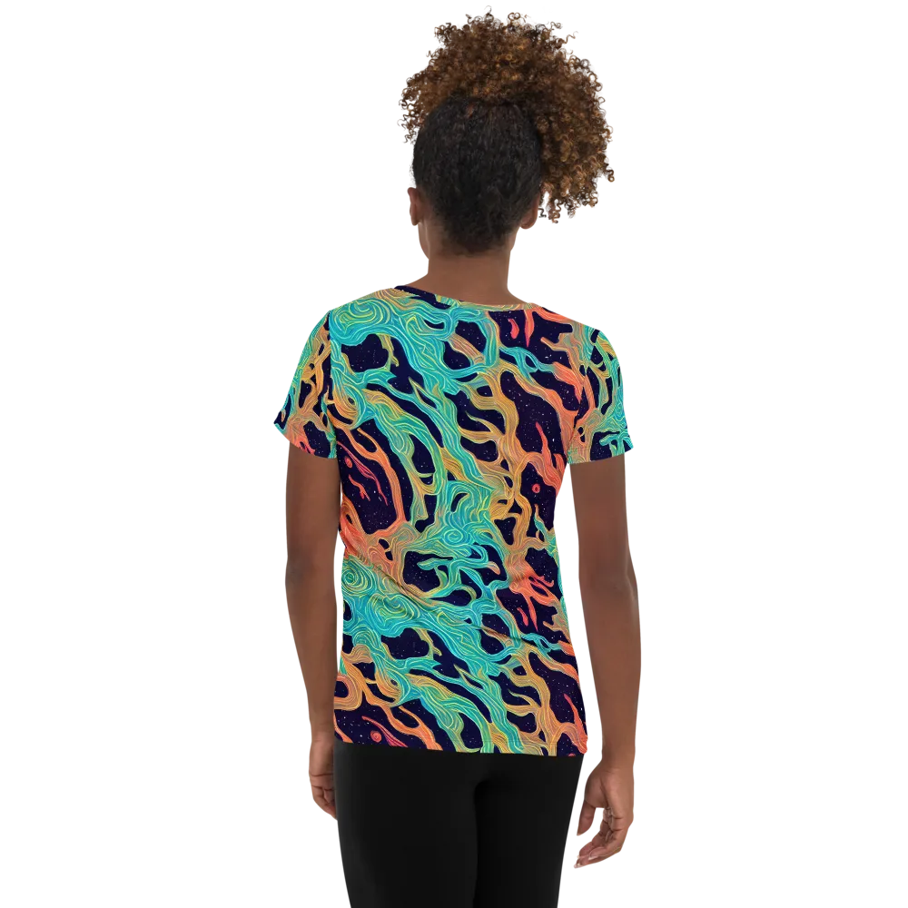 Astral Tides on Women's Athletic T-Shirt — Back