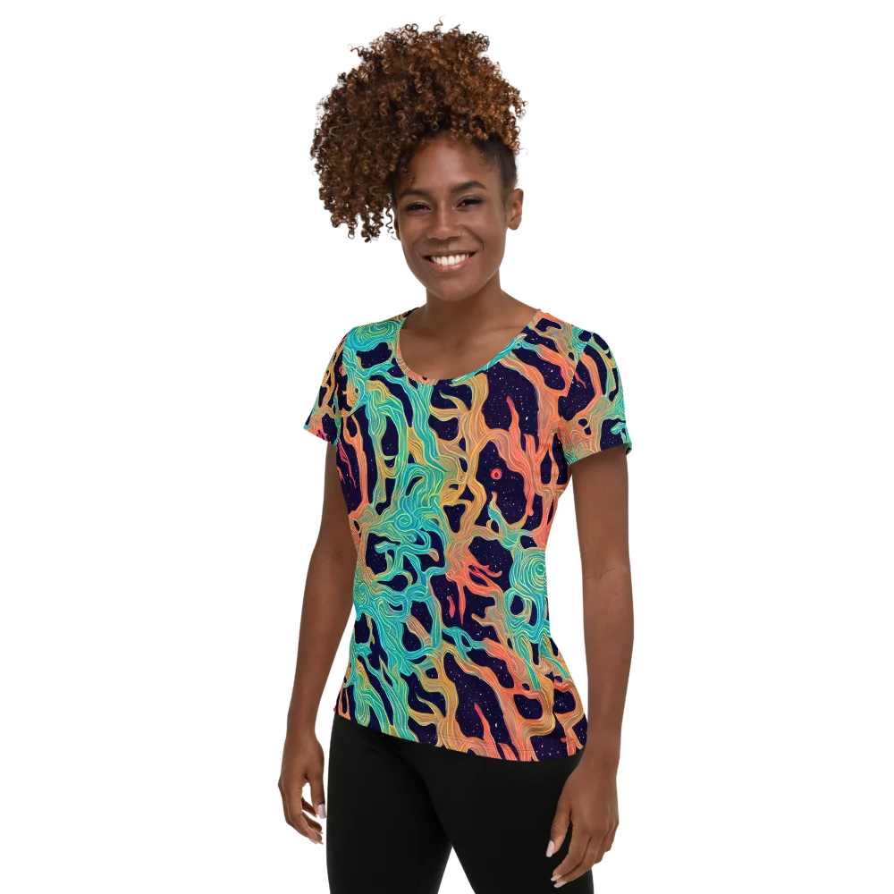 Astral Tides on Women's Athletic T-Shirt — Left