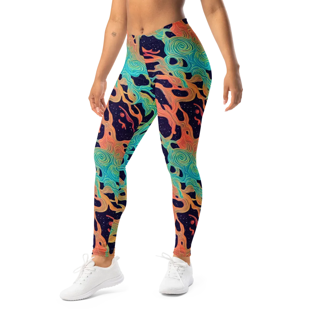 Astral Tides on Leggings — Left Front
