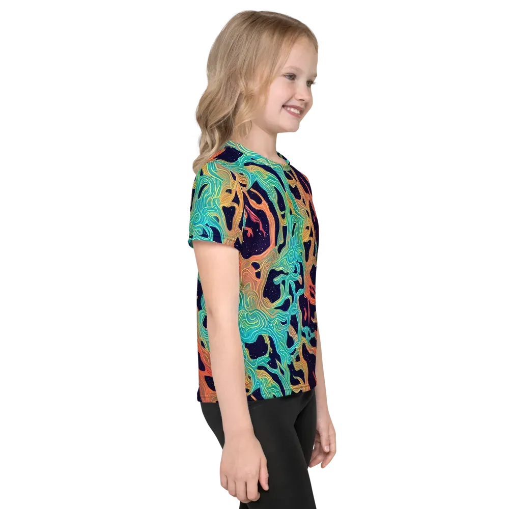 Astral Tides on Kids Crew Neck T-Shirt — Right