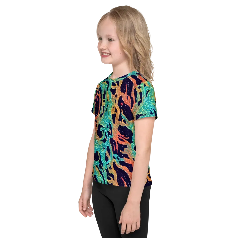 Astral Tides on Kids Crew Neck T-Shirt — Left