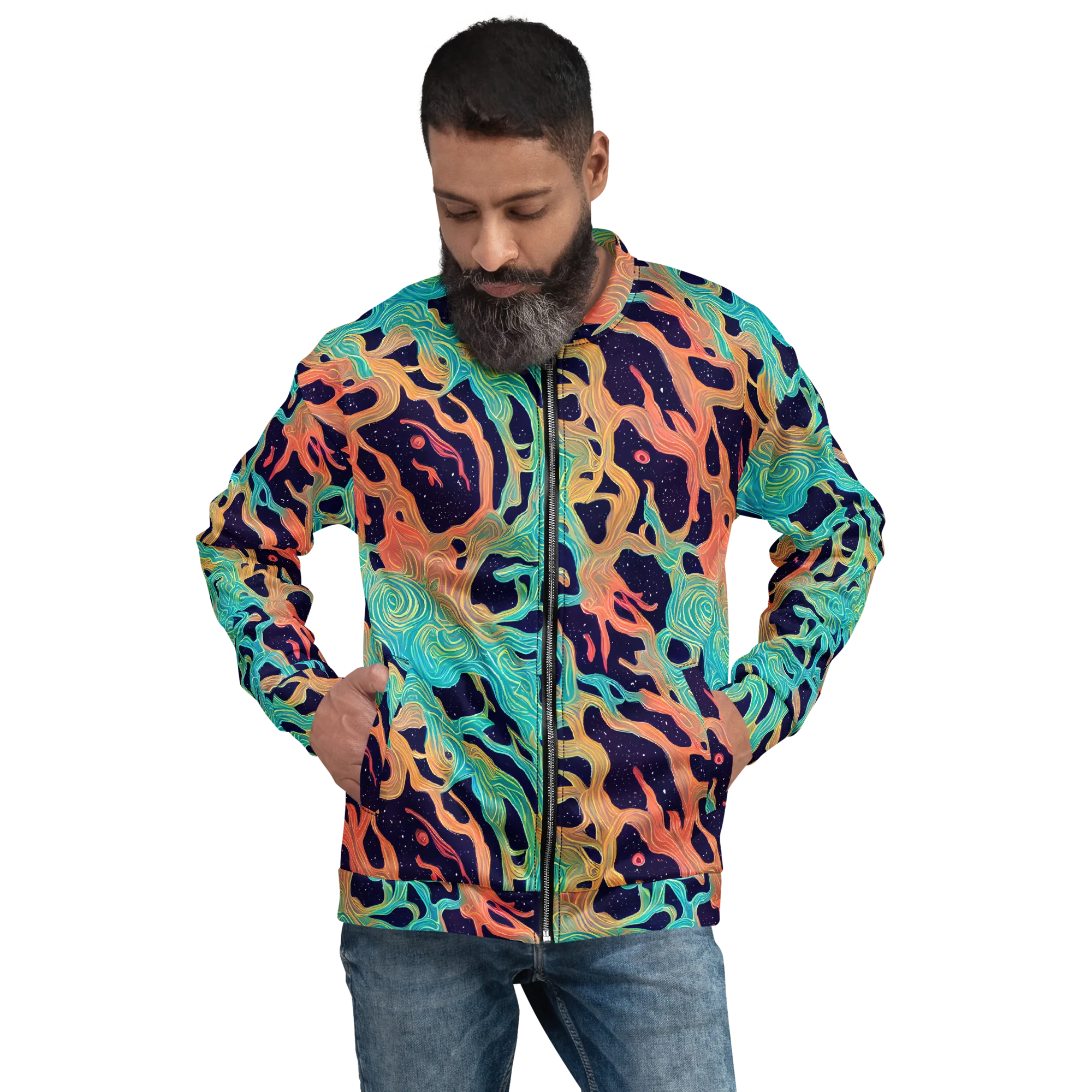 Astral Tides on Bomber Jacket — Front