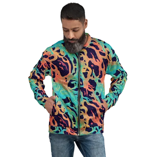 Astral Tides on a Bomber Jacket