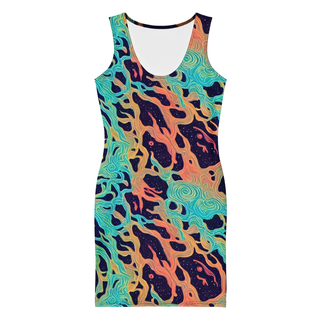 Astral Tides on Bodycon Dress — Front