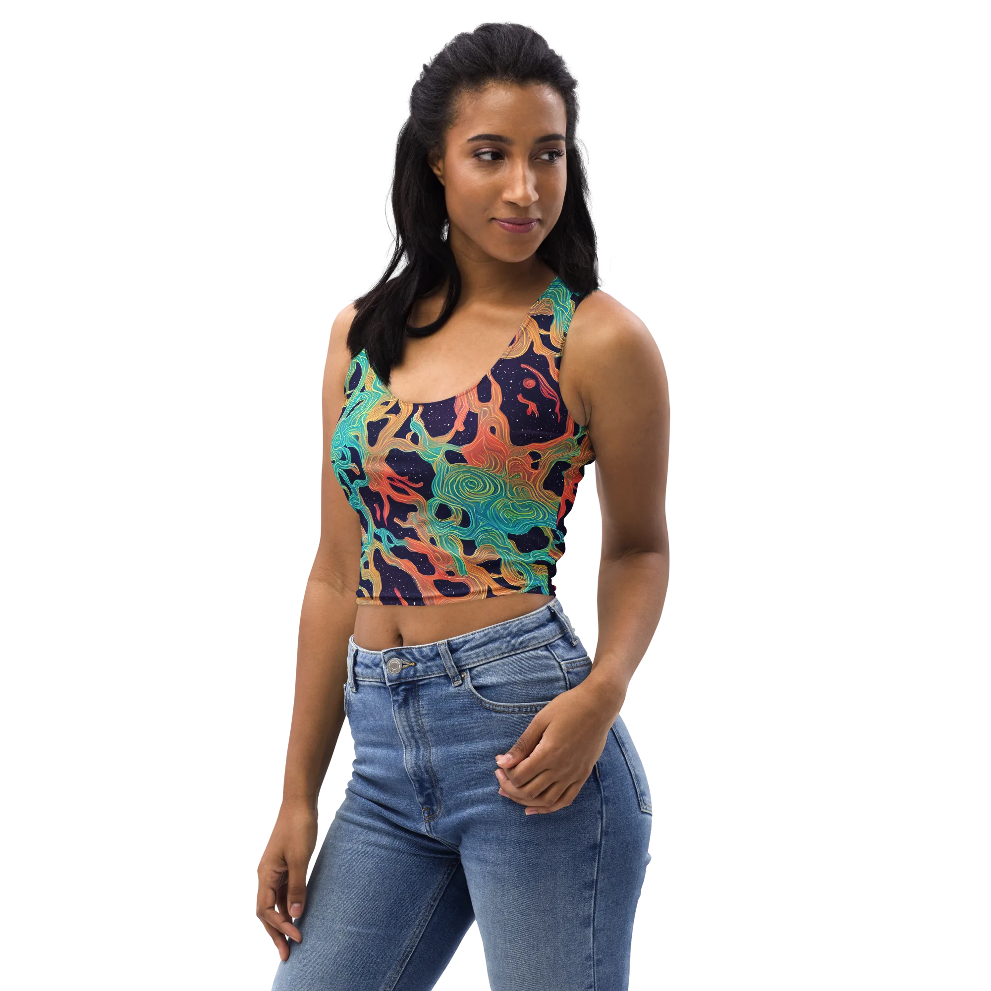 Astral Tides on Crop Top — Left Front