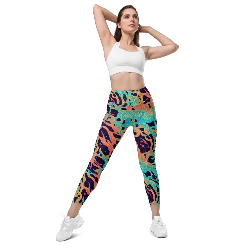 Astral Tides on Leggings with Pockets — Front