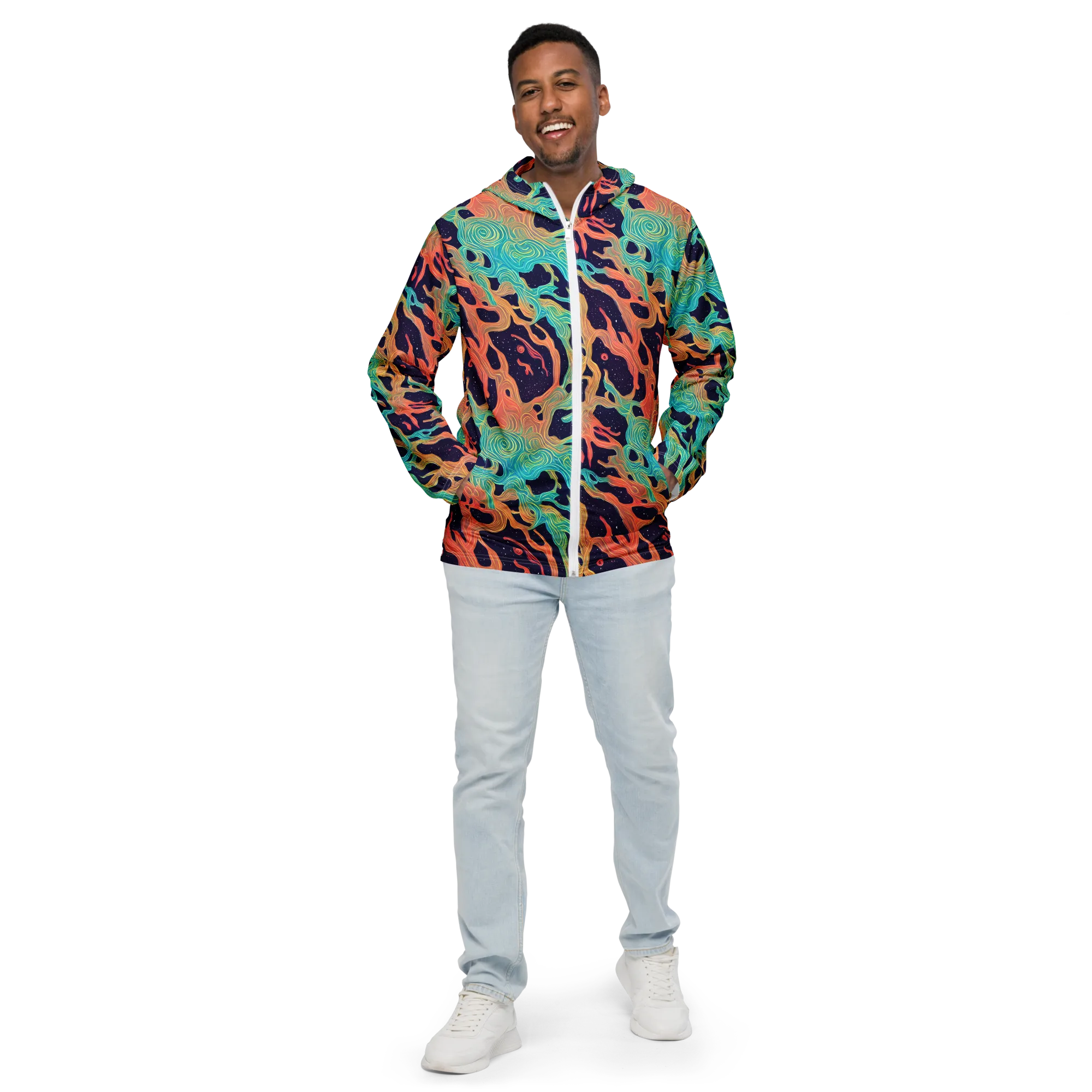 Astral Tides on Men's Windbreaker — Front