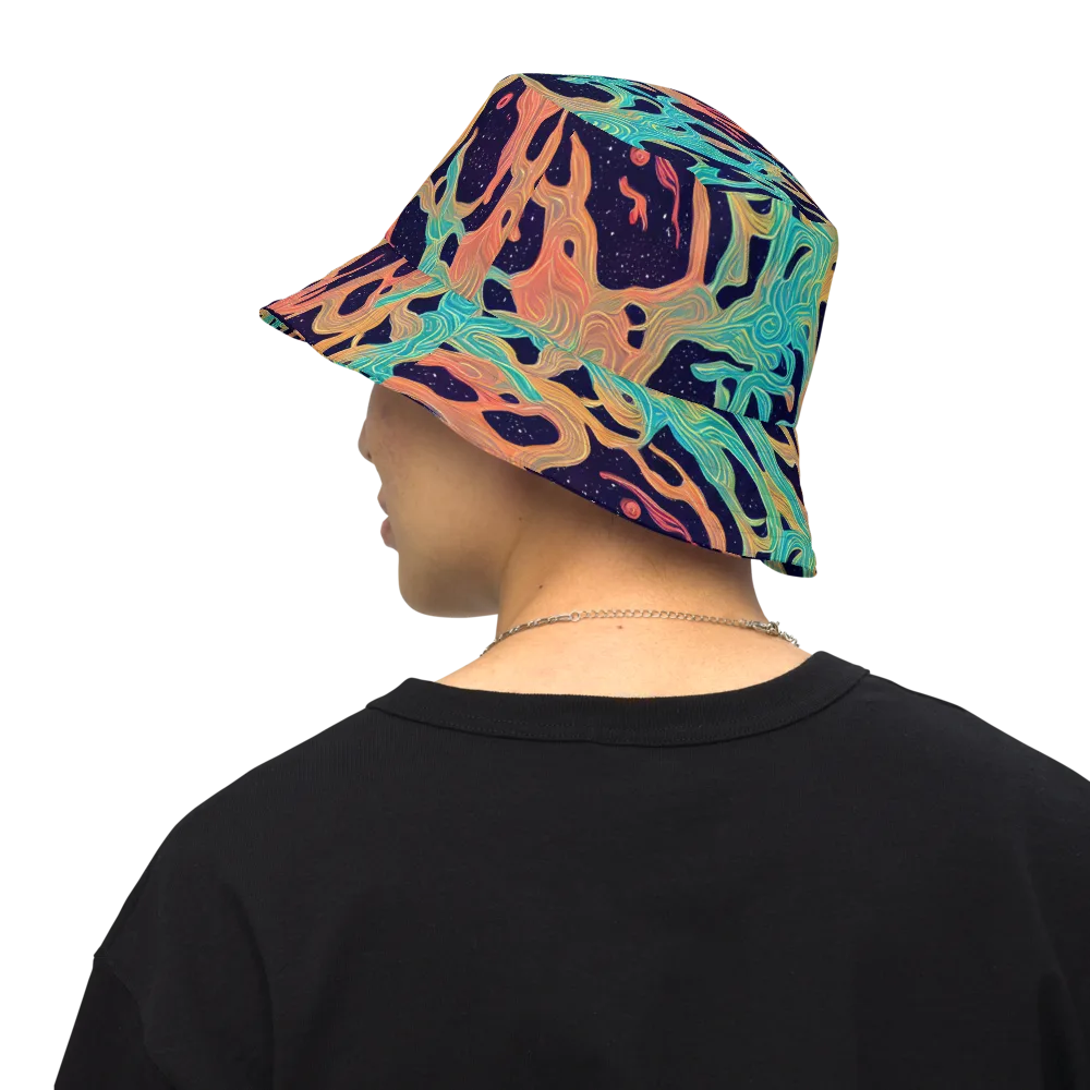 Astral Tides on Reversible Bucket Hat — Back Inside