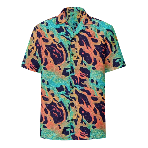 Astral Tides on a Button Shirt