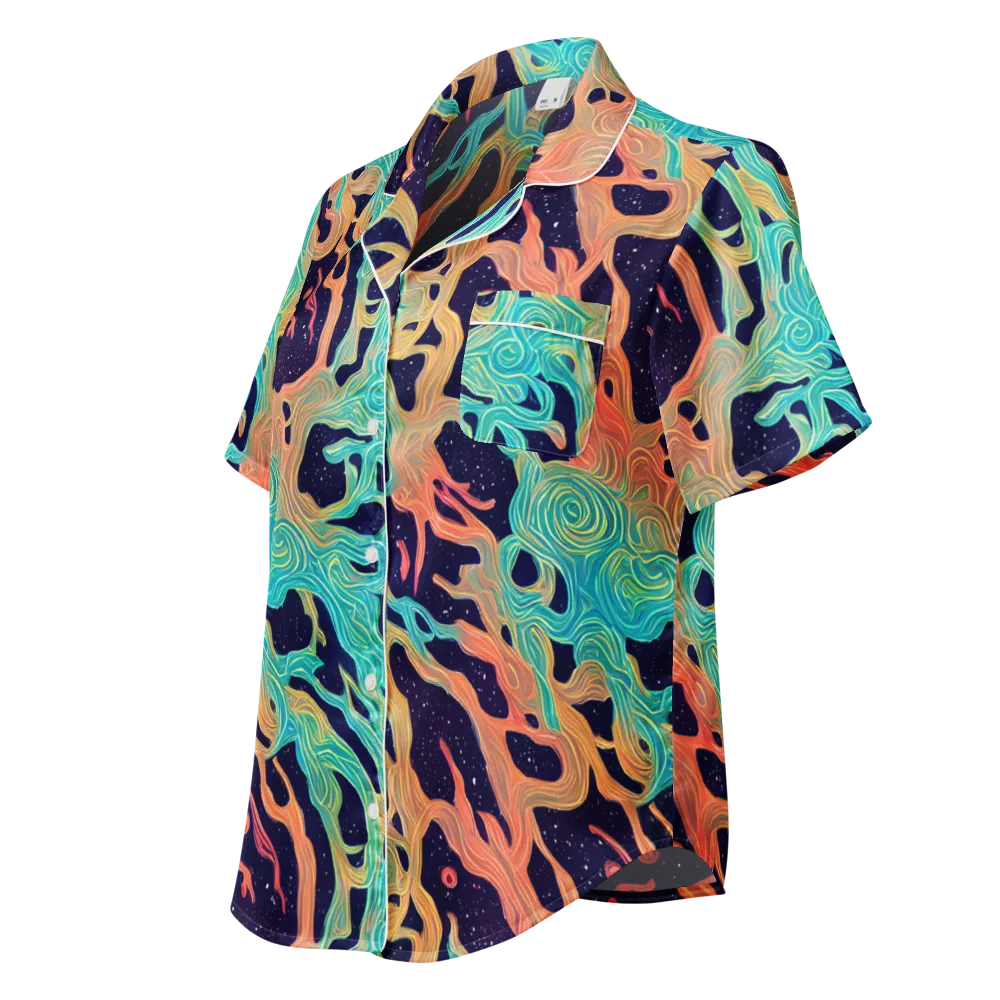Astral Tides on Women's Short Sleeve Pajama Top — Left Front