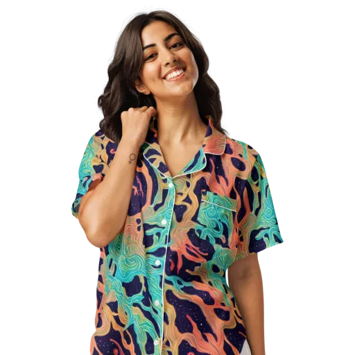 Astral Tides on a Women's Short Sleeve Pajama Top