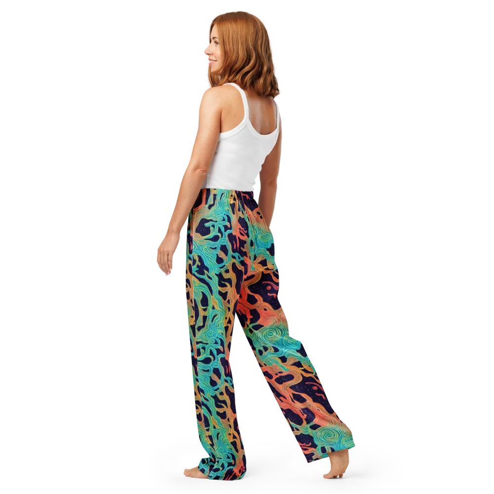 Astral Tides on Women's Pajama Pants — Back