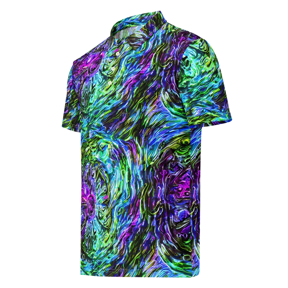 Prismatic Maelstrom on Men's Slim Fit Polo Shirt — Left Front