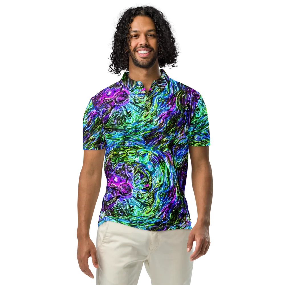 Prismatic Maelstrom on Men's Slim Fit Polo Shirt — Front