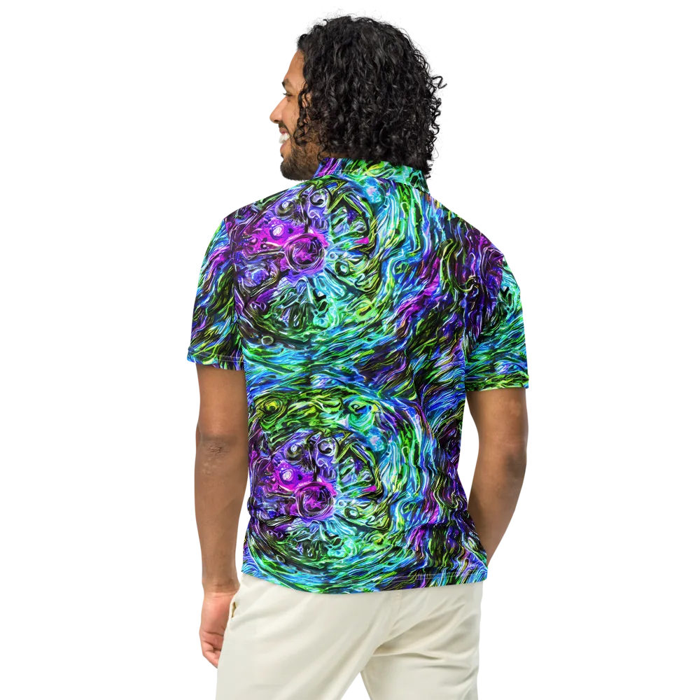 Prismatic Maelstrom on Men's Slim Fit Polo Shirt — Back