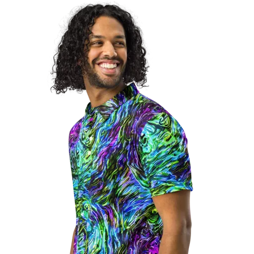 Prismatic Maelstrom on a Men's Slim Fit Polo Shirt