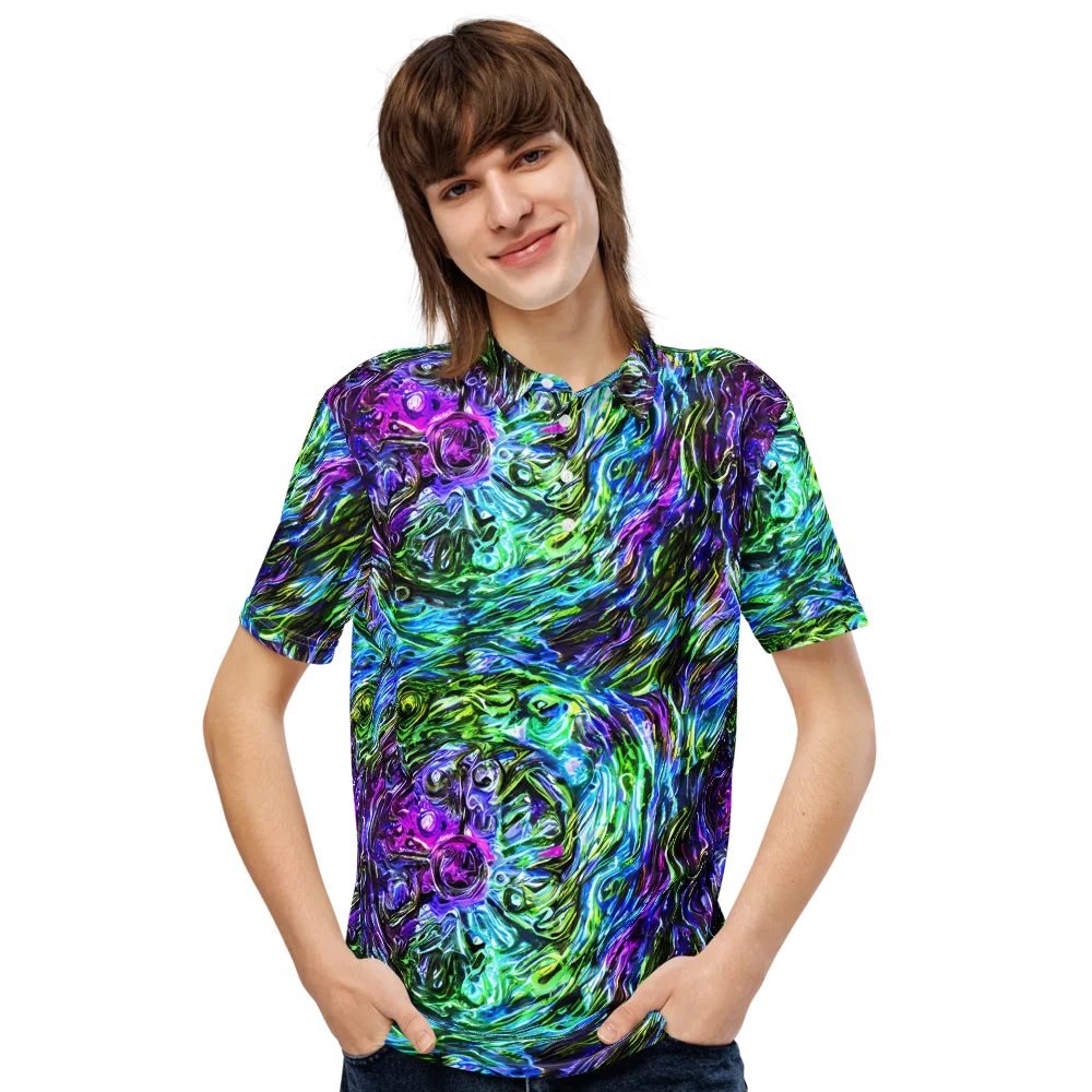 Prismatic Maelstrom on Men's Slim Fit Polo Shirt — Front