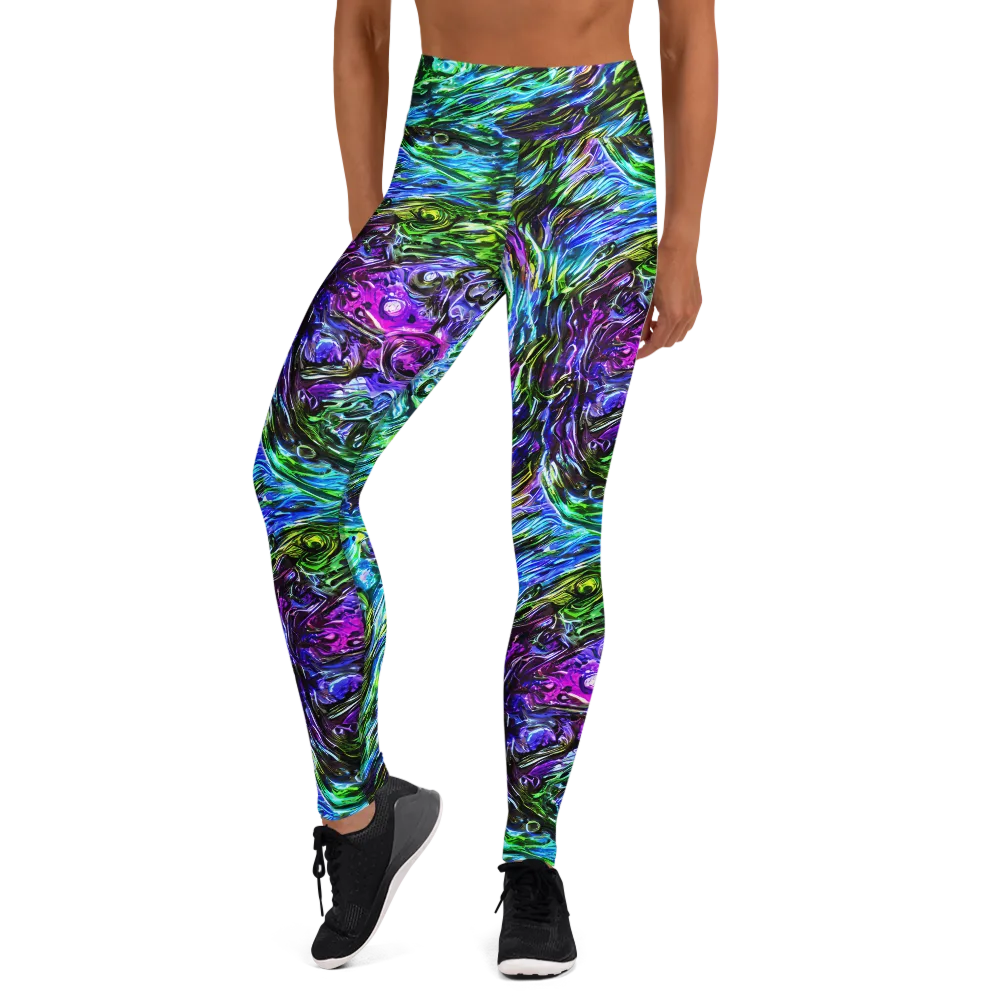 Prismatic Maelstrom on Yoga Leggings — Front