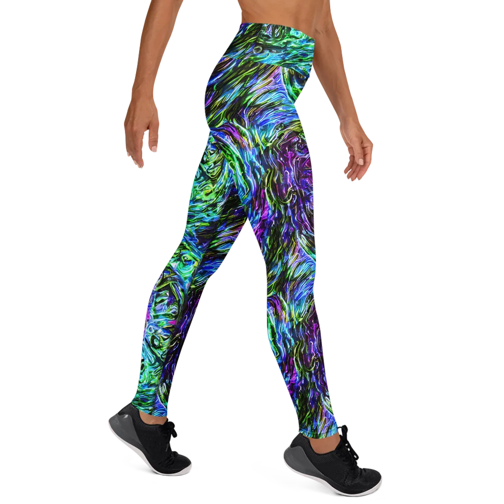 Prismatic Maelstrom on Yoga Leggings — Right