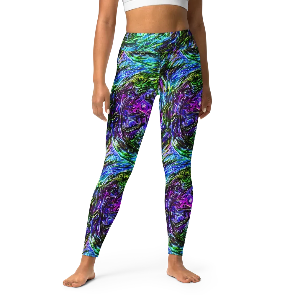 Prismatic Maelstrom on Yoga Leggings — Front