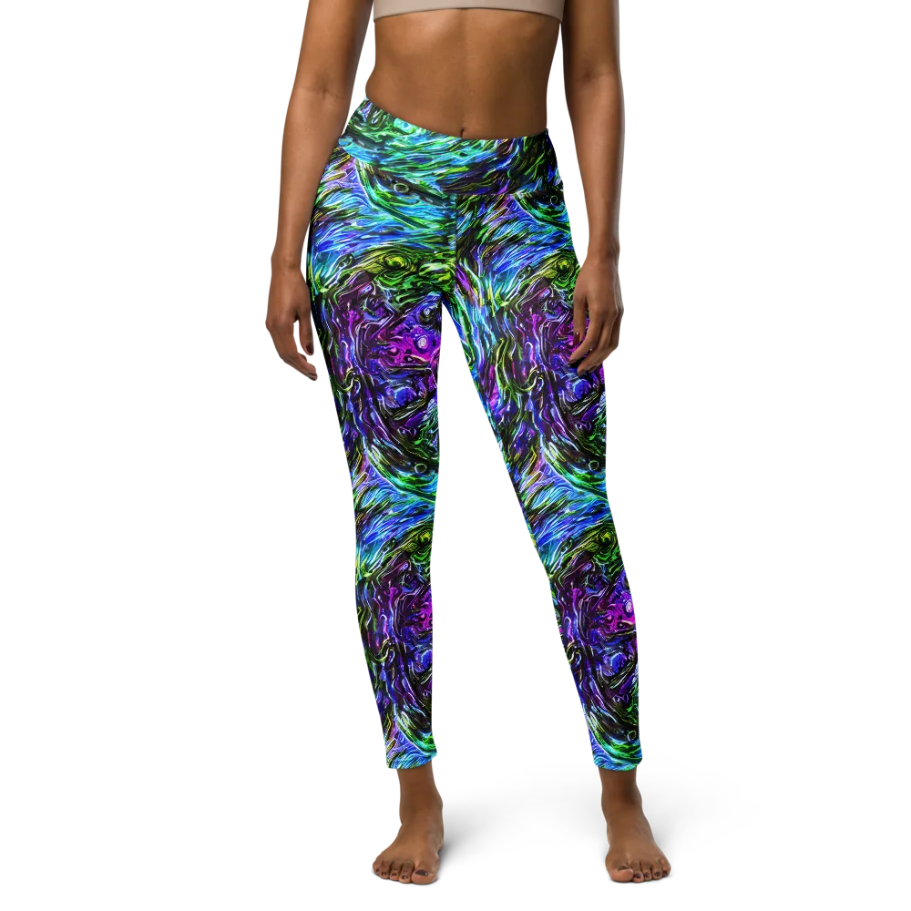 Prismatic Maelstrom on Yoga Leggings — Front