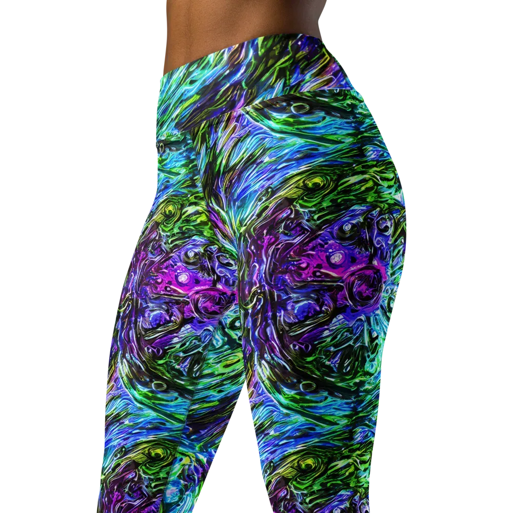 Prismatic Maelstrom on Yoga Leggings — Left Front