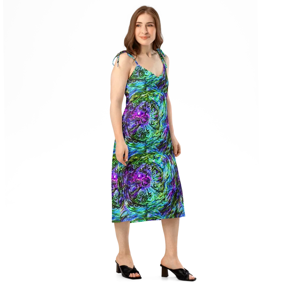 Prismatic Maelstrom on Slip Dress — Right Front