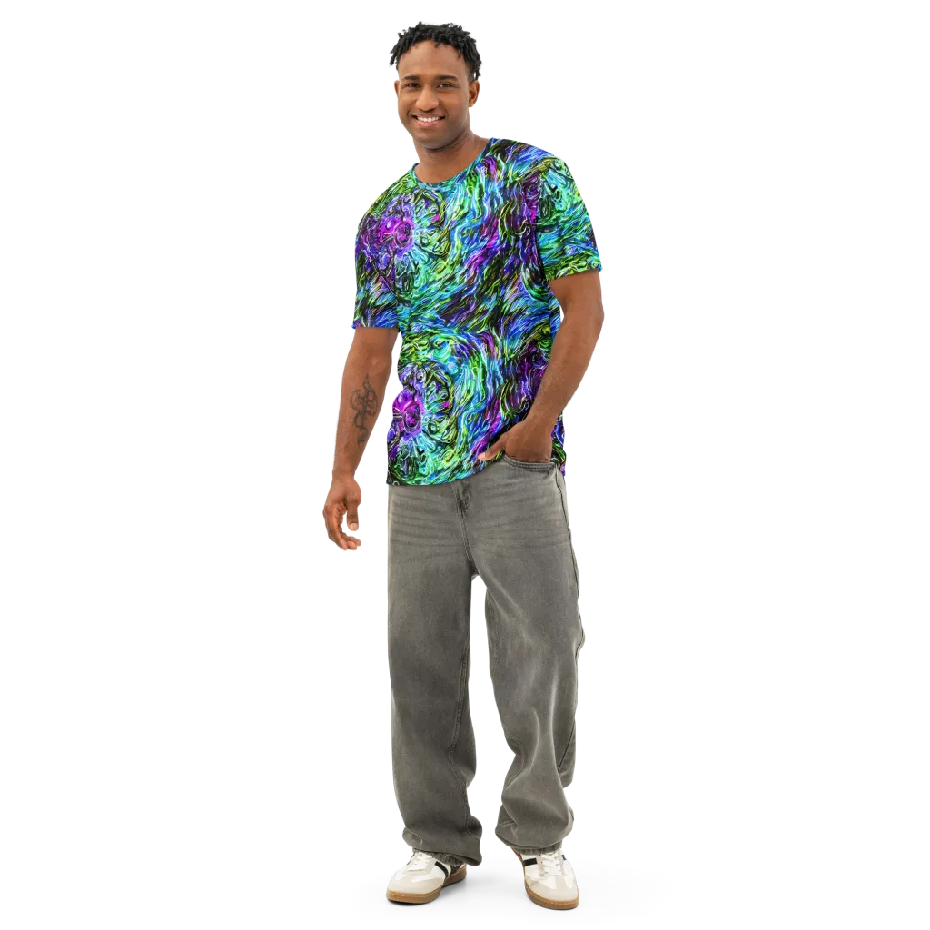 Prismatic Maelstrom on Men's Cotton Crew Neck T-Shirt — Front