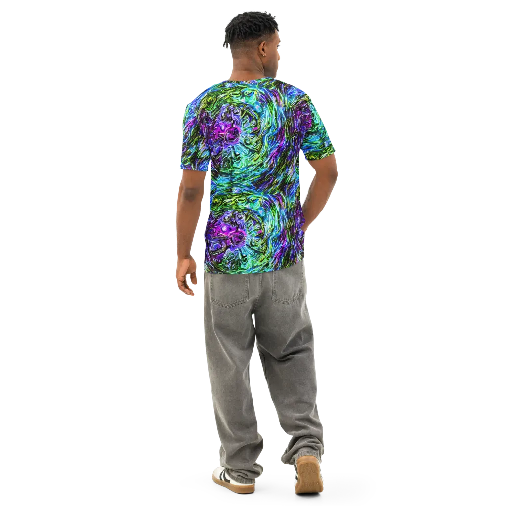 Prismatic Maelstrom on Men's Cotton Crew Neck T-Shirt — Back