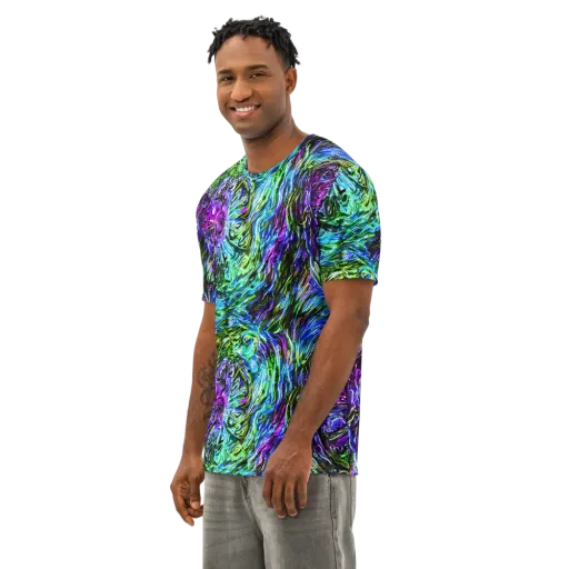 Prismatic Maelstrom on a Men's Cotton Crew Neck T-Shirt