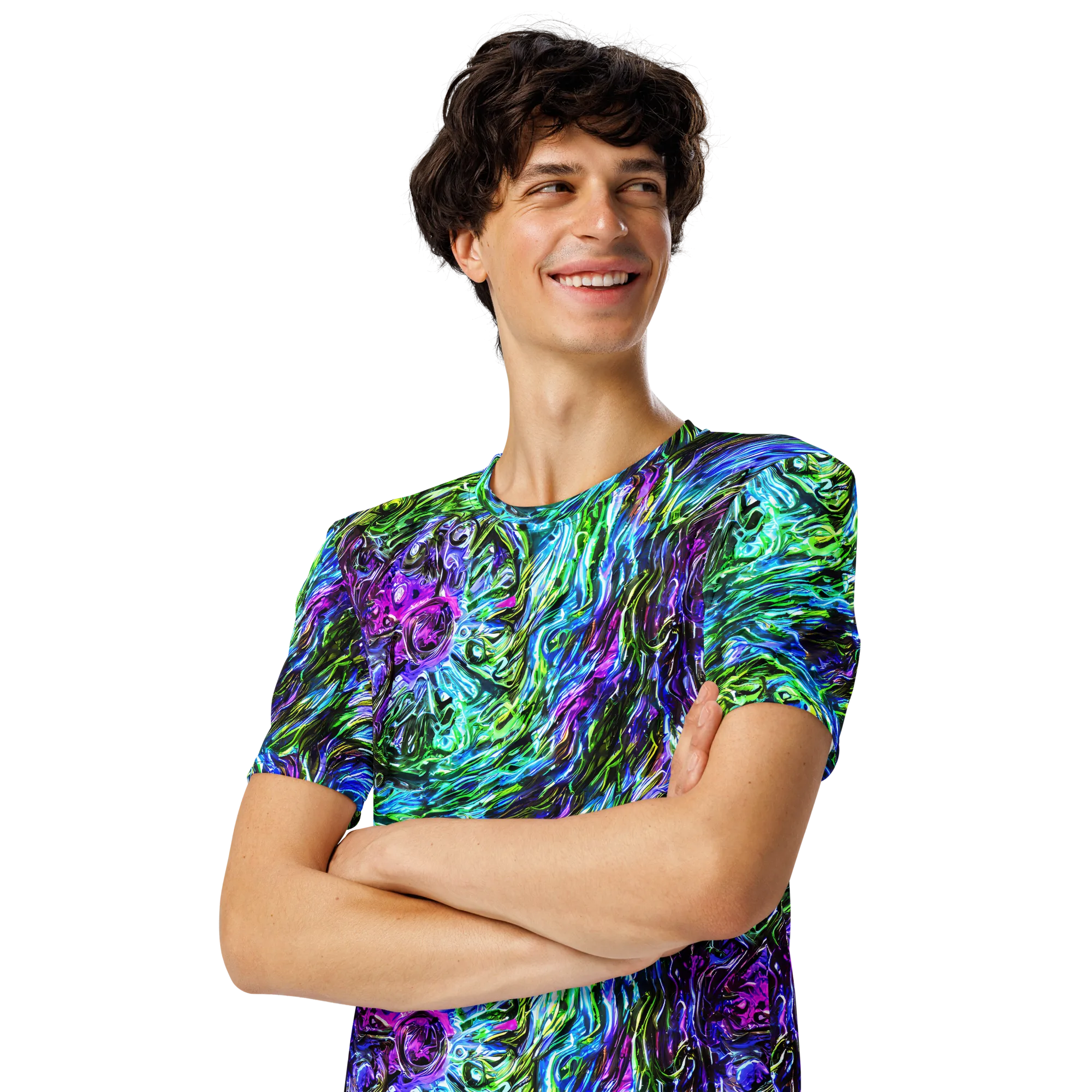 Prismatic Maelstrom on Men's Crew Neck T-Shirt — Left Front