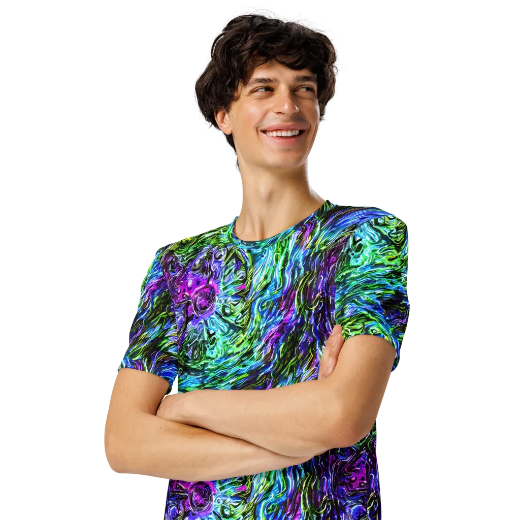 Prismatic Maelstrom on Men's Crew Neck T-Shirt — Left Front