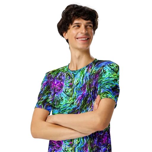 Prismatic Maelstrom on a Men's Crew Neck T-Shirt