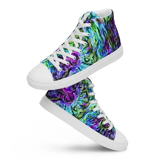 Prismatic Maelstrom on a Men's High Top Canvas Shoes