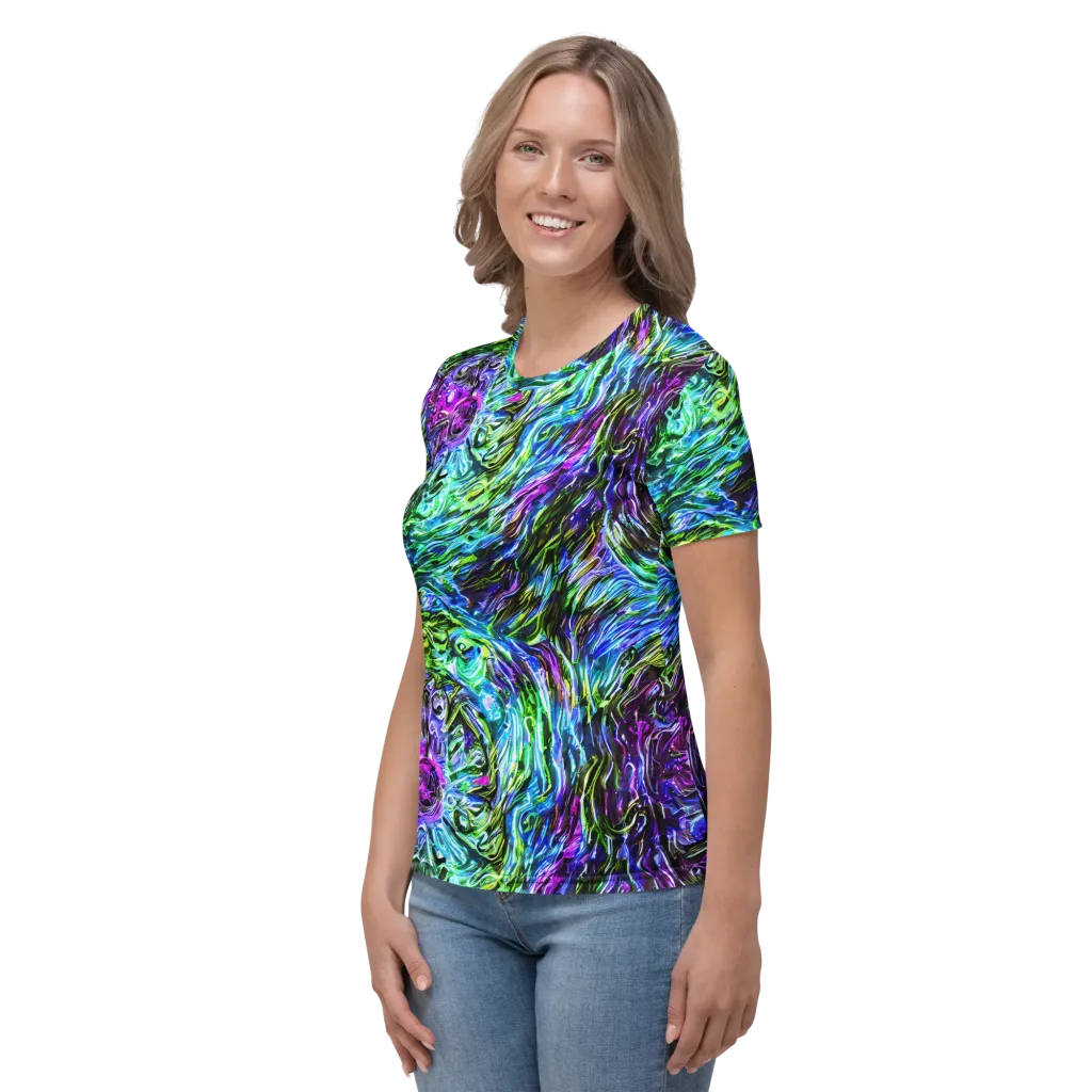 Prismatic Maelstrom on Women's Crew Neck T-Shirt — Left